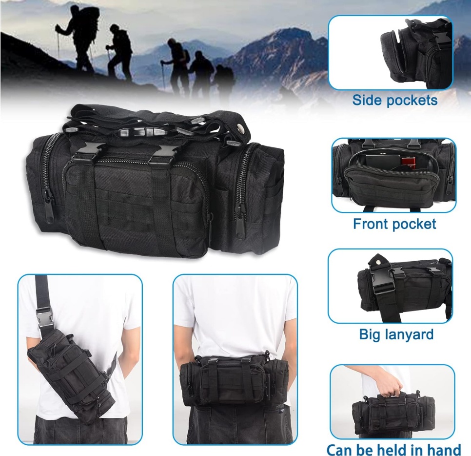 Universal Tactical Vehicle Back Seat Organizer With 3 Detachable Pouches