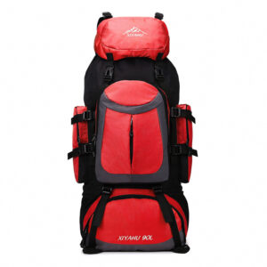 XIYAHU 90L Large Capacity Hiking Backpack, Waterproof Travel Rucksack For Outdoor Camping Trekking Mountaineering, Durable Nylon Backpack With Multiple Pockets, Adjustable Straps, Heavy-Duty Outdoor