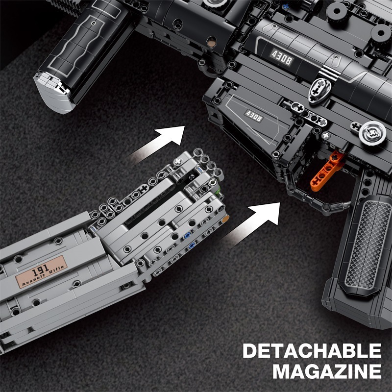 77025 Military Weapon Assault Rifle Children's Puzzle DIY Assembled Building Block Toys - Image 3