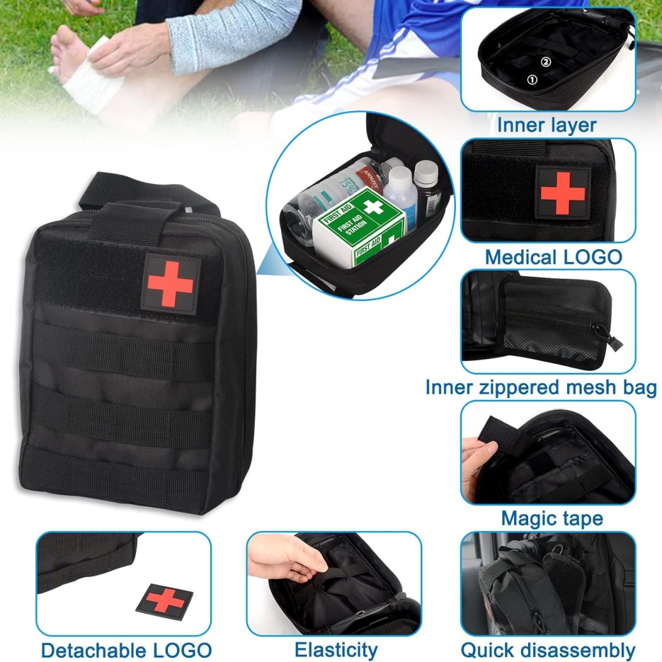 Universal Tactical Vehicle Back Seat Organizer With 3 Detachable Pouches - Image 5