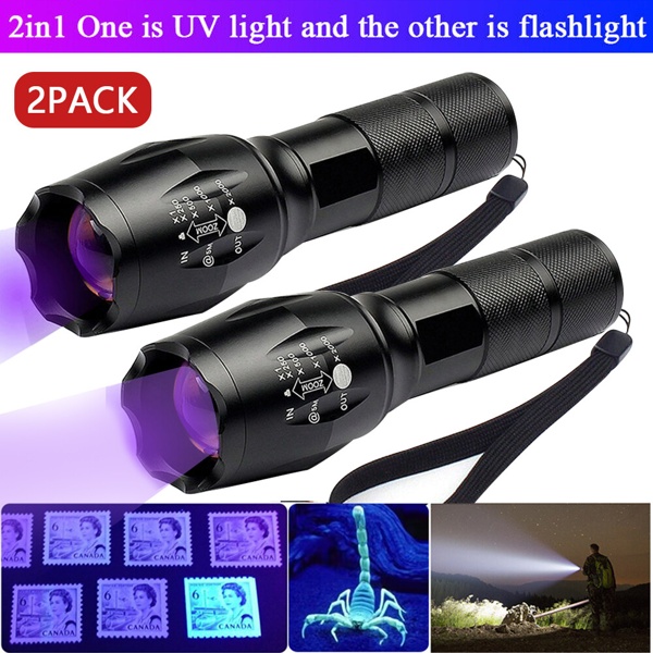 2-in-1 LED Flashlight, Ultraviolet And White Light, Adjustable Focus LED Inspection Light,2 Pack-TK,TMEU For Self-pickup - Image 9