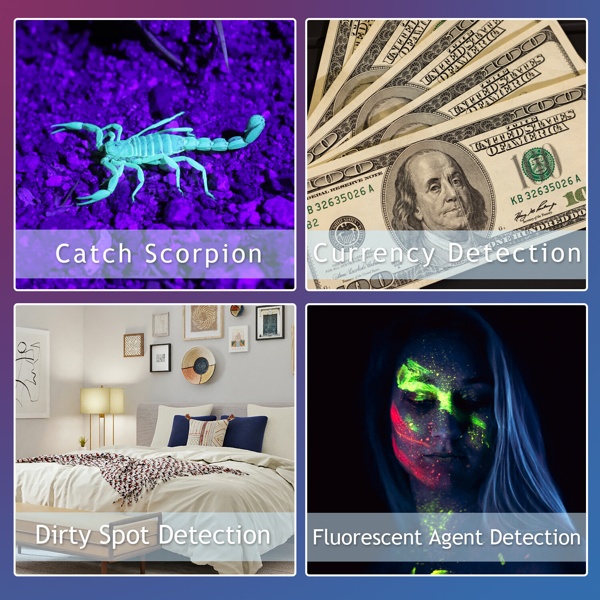 2-in-1 LED Flashlight, Ultraviolet And White Light, Adjustable Focus LED Inspection Light,2 Pack-TK,TMEU For Self-pickup - Image 4