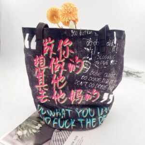 Casual Fashionable Commuter-friendly Extended Bucket-style Canvas Crossbody Bag