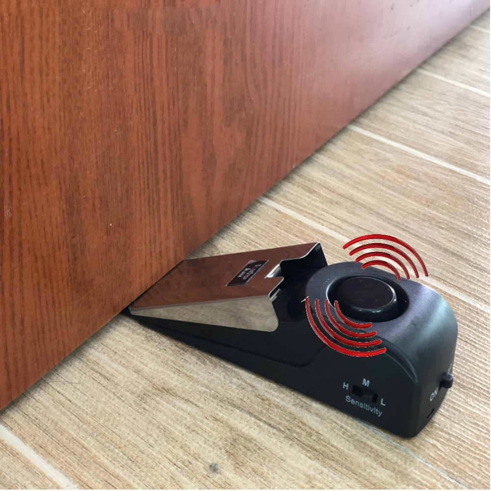120db door stop alarm Security System Home Wedge Shaped Stopper Alert Security System Door Stop Alarm Block Blocking System - Image 4