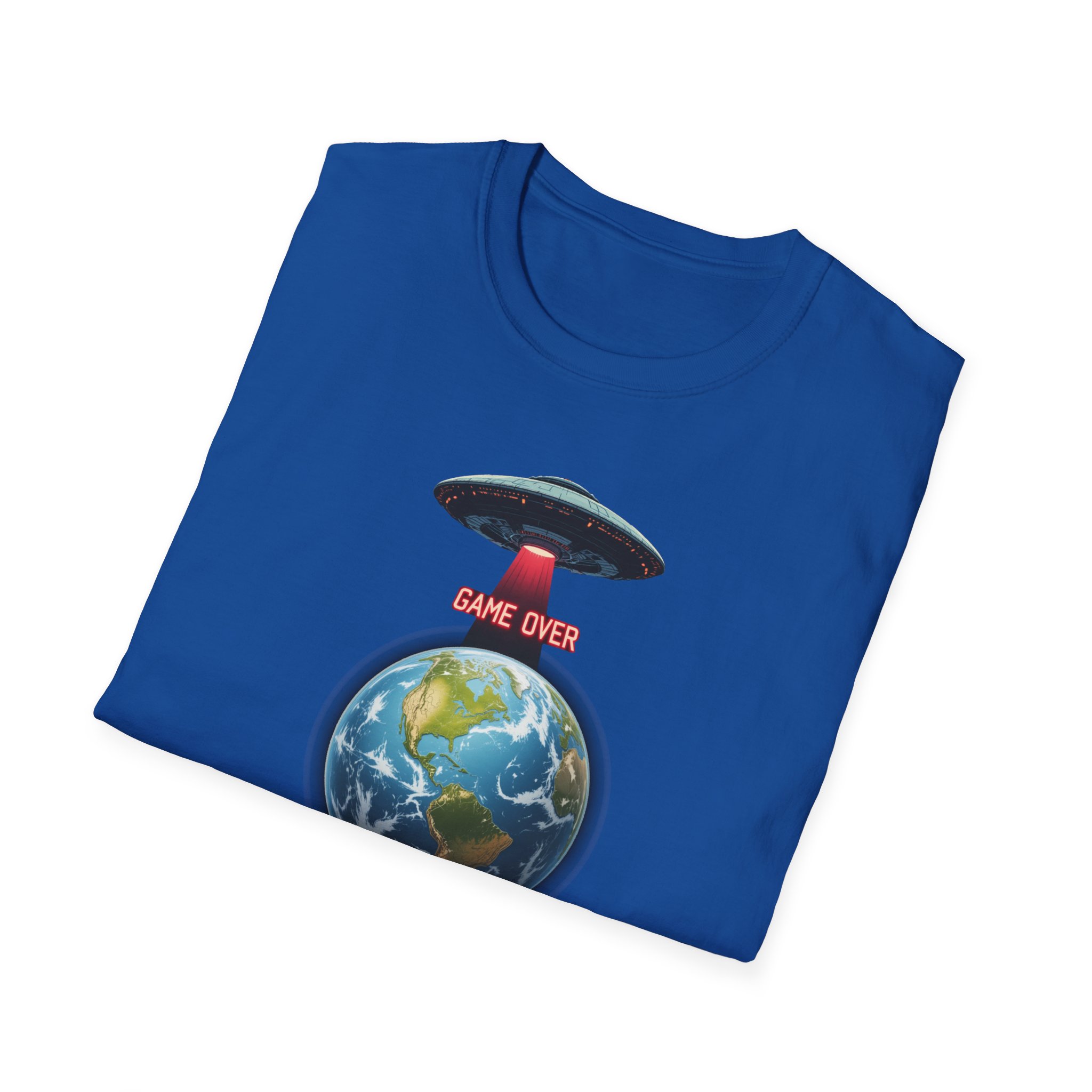 UFO Earth Graphic Tee, Funny Unisex Softstyle T-Shirt, Alien Humor Shirt, Gift for Space Lovers, Quirky Casual Wear - Image 21
