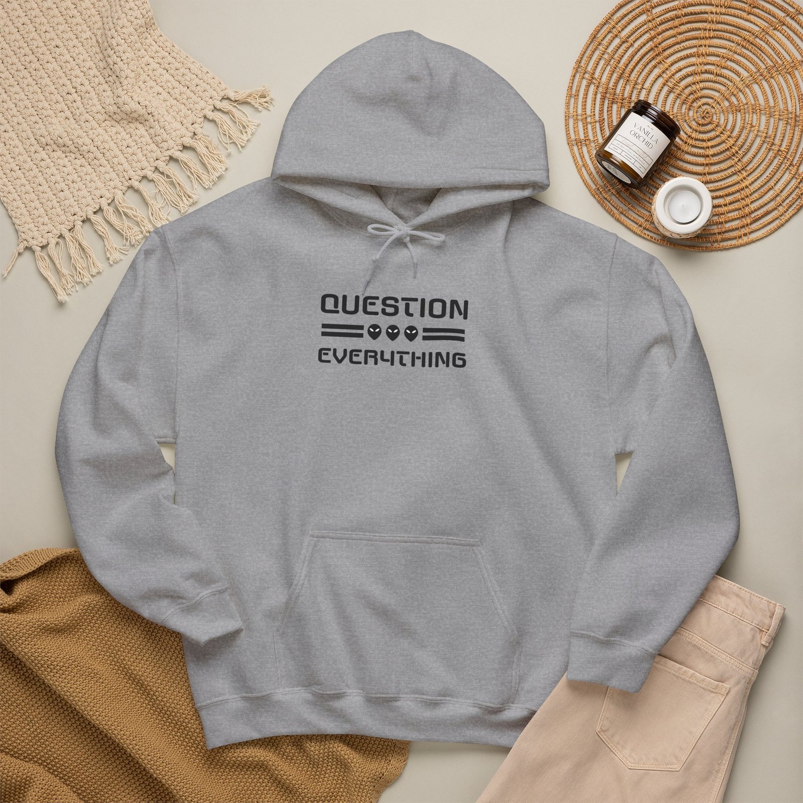Question Everything Hoodie | Minimalist Text Graphic, Philosophical Apparel - Image 13