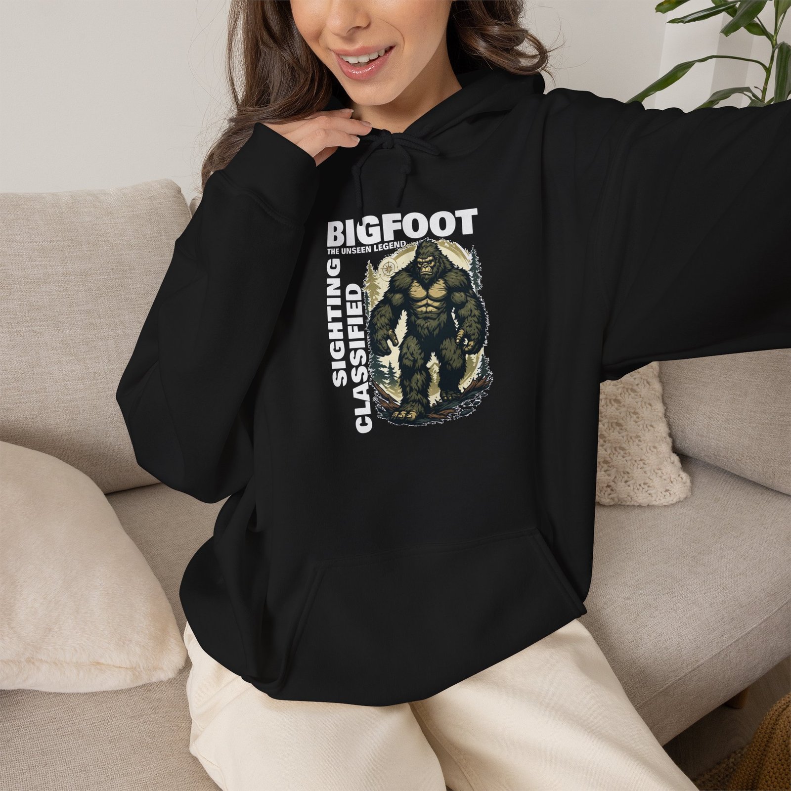 Bigfoot Classic Sighting Hoodie — Retro Sasquatch Graphic Pullover - Image 3