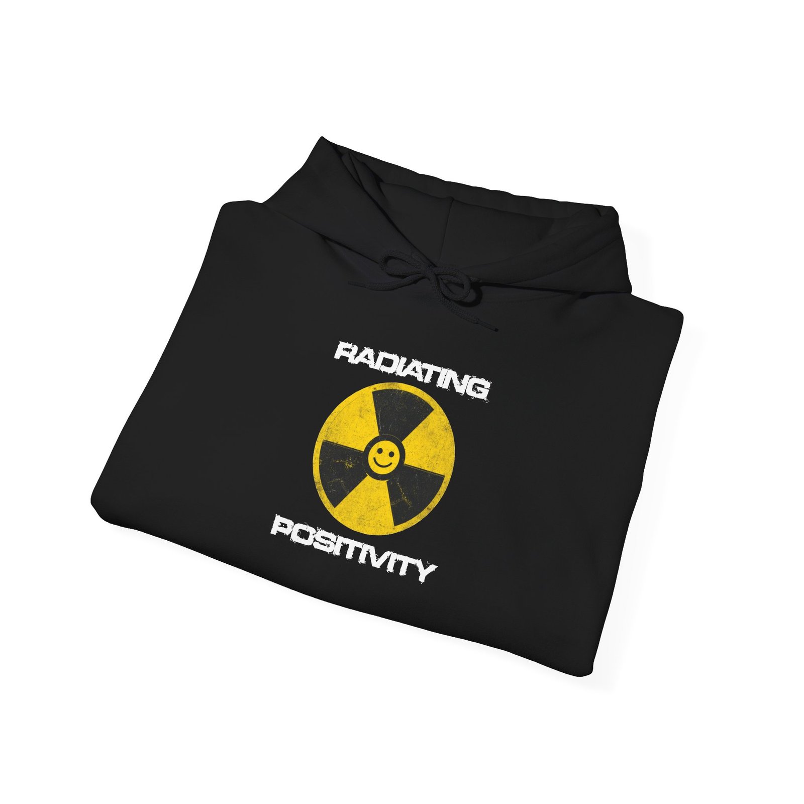 Radiating Positivity Hoodie | Radiation Symbol Smile Centered Chest - Image 9