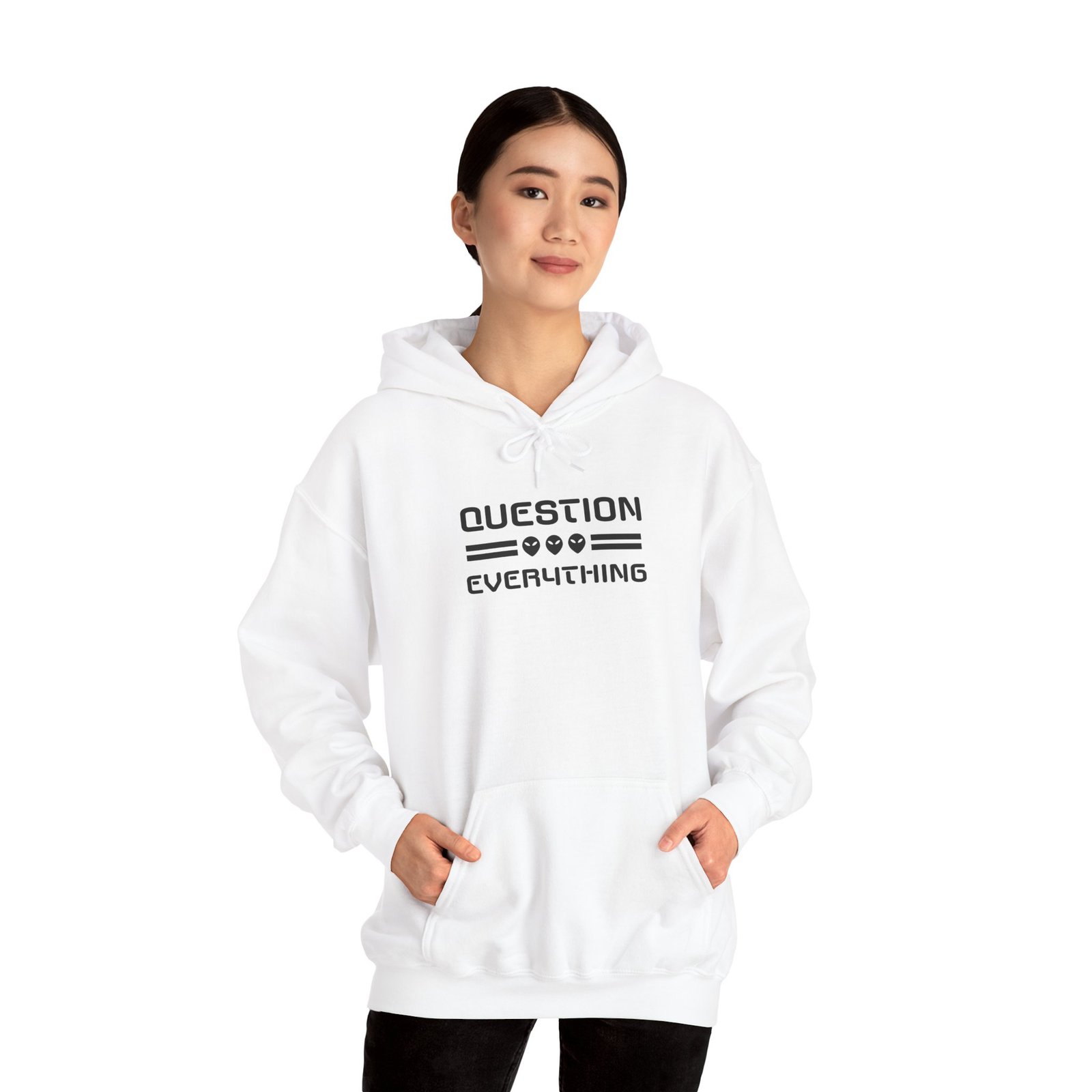 Question Everything Hoodie | Minimalist Text Graphic, Philosophical Apparel - Image 9