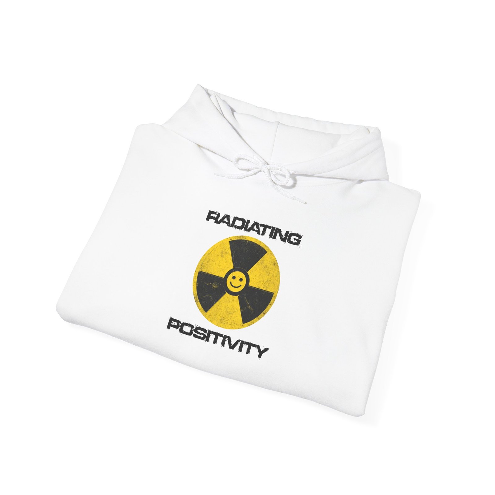 Radiating Positivity Hoodie | Radiation Symbol Smile Centered Chest - Image 5