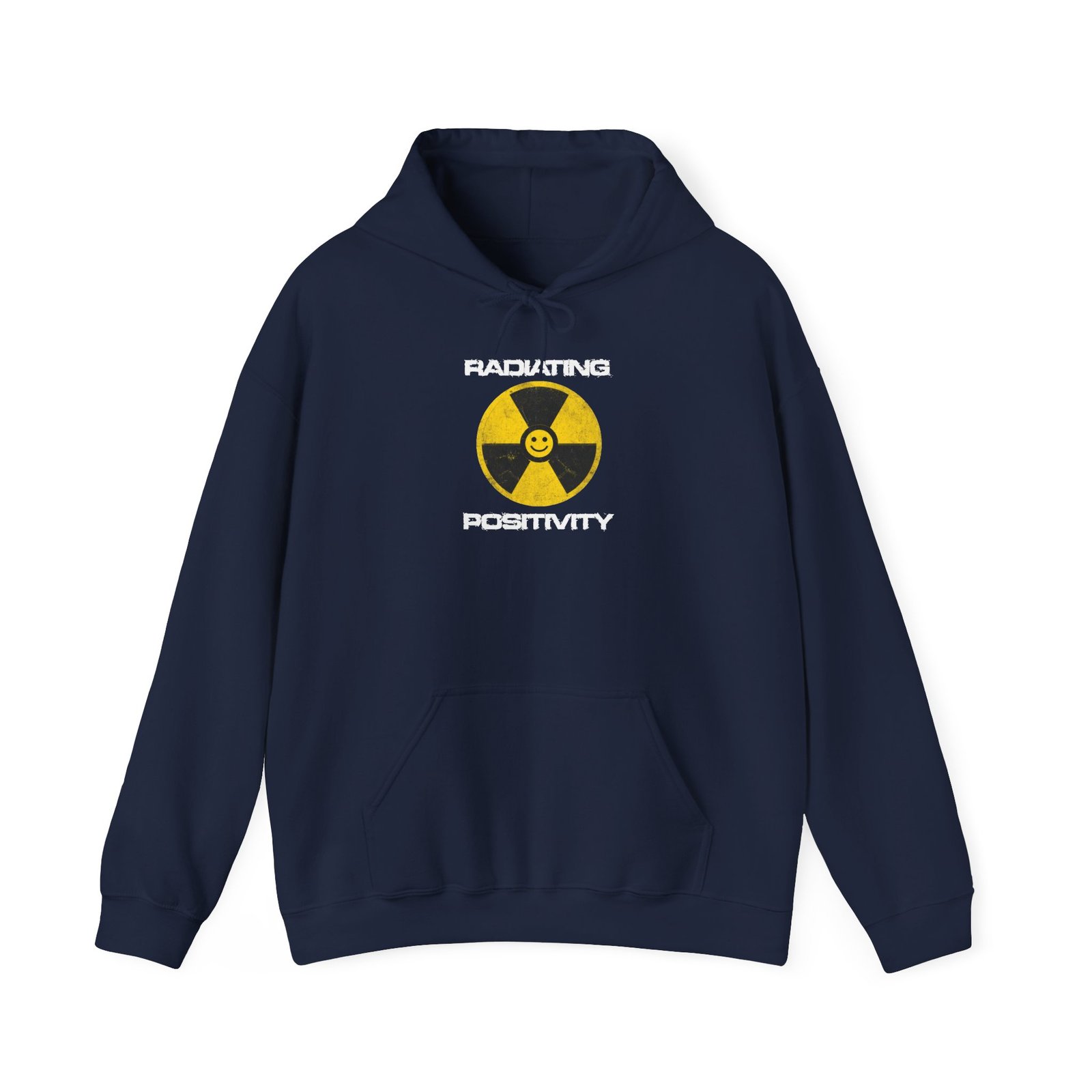 Radiating Positivity Hoodie | Radiation Symbol Smile Centered Chest - Image 14