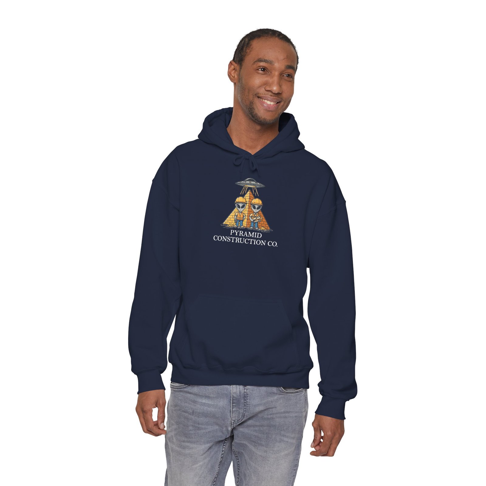 Pyramid Construction Co. Logo Hoodie | Vintage Egyptian Pyramid Graphic - Image 19