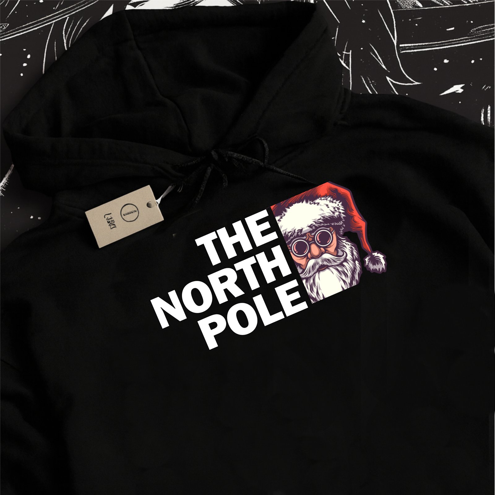 The North Pole Santa Skull Hoodie | Christmas Gothic Holiday Sweatshirt | Xmas | Merry Christmas