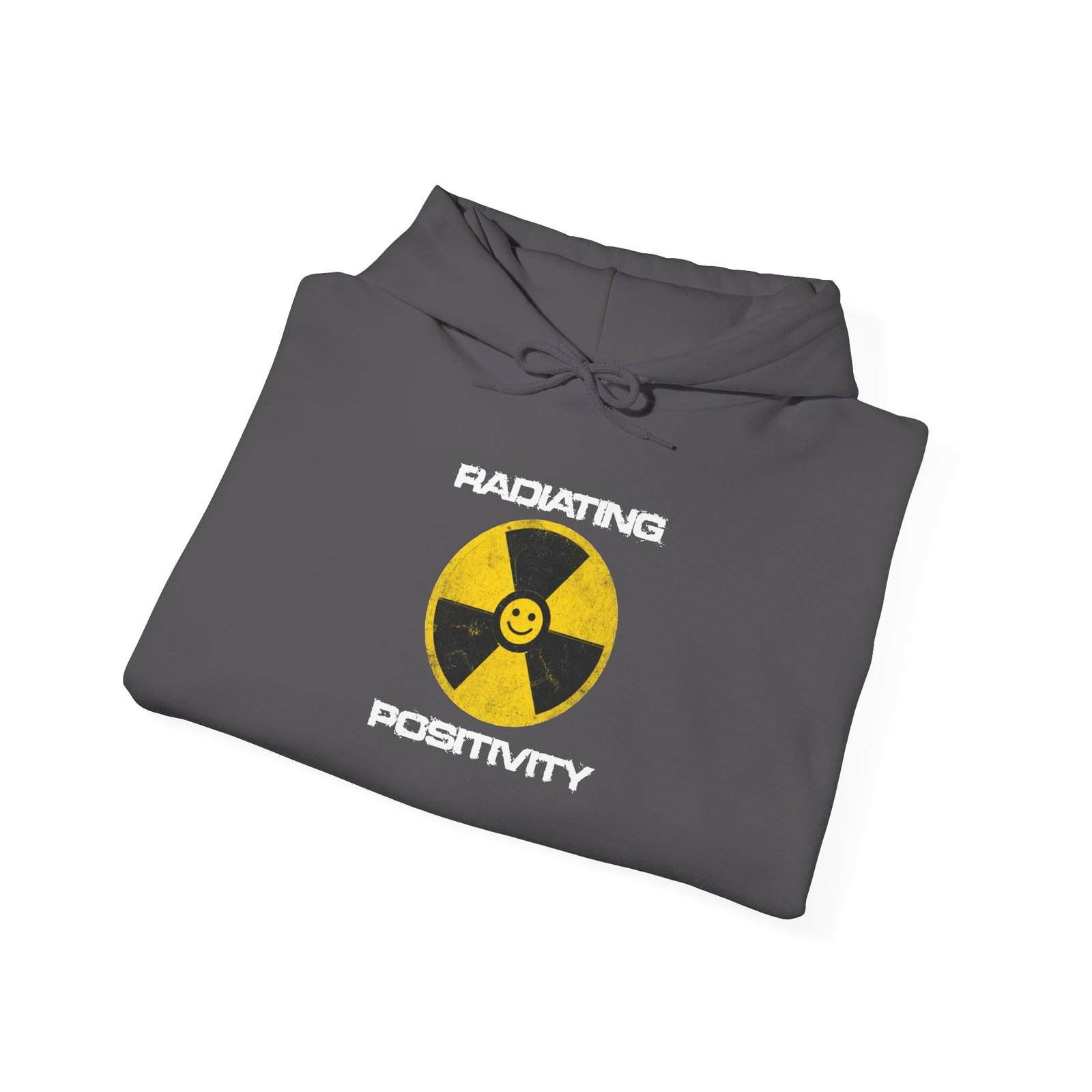 Radiating Positivity Hoodie | Radiation Symbol Smile Centered Chest - Image 13