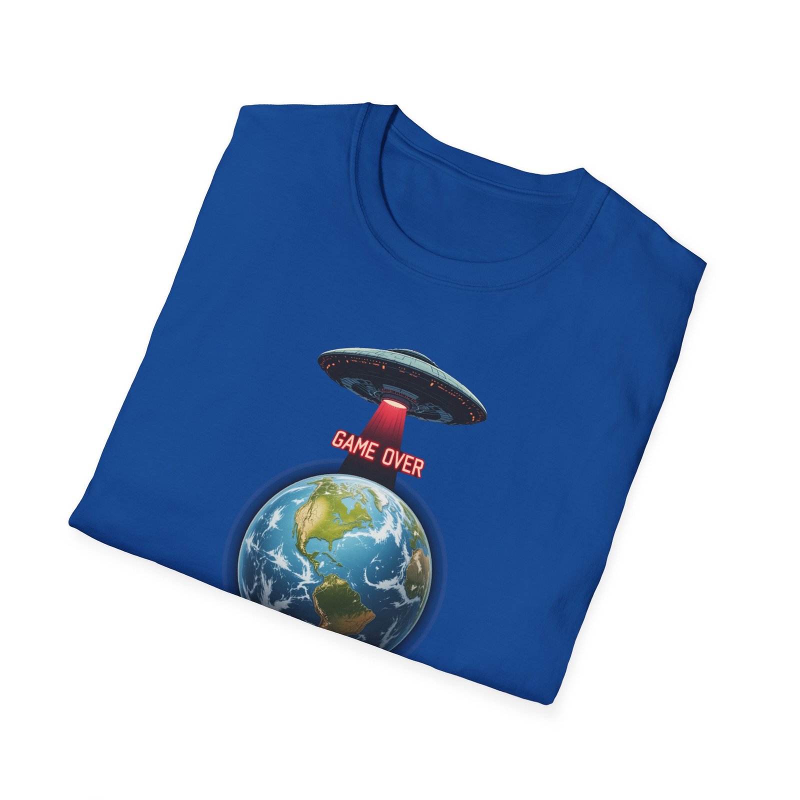 UFO Earth Graphic Tee, Funny Unisex Softstyle T-Shirt, Alien Humor Shirt, Gift for Space Lovers, Quirky Casual Wear - Image 21
