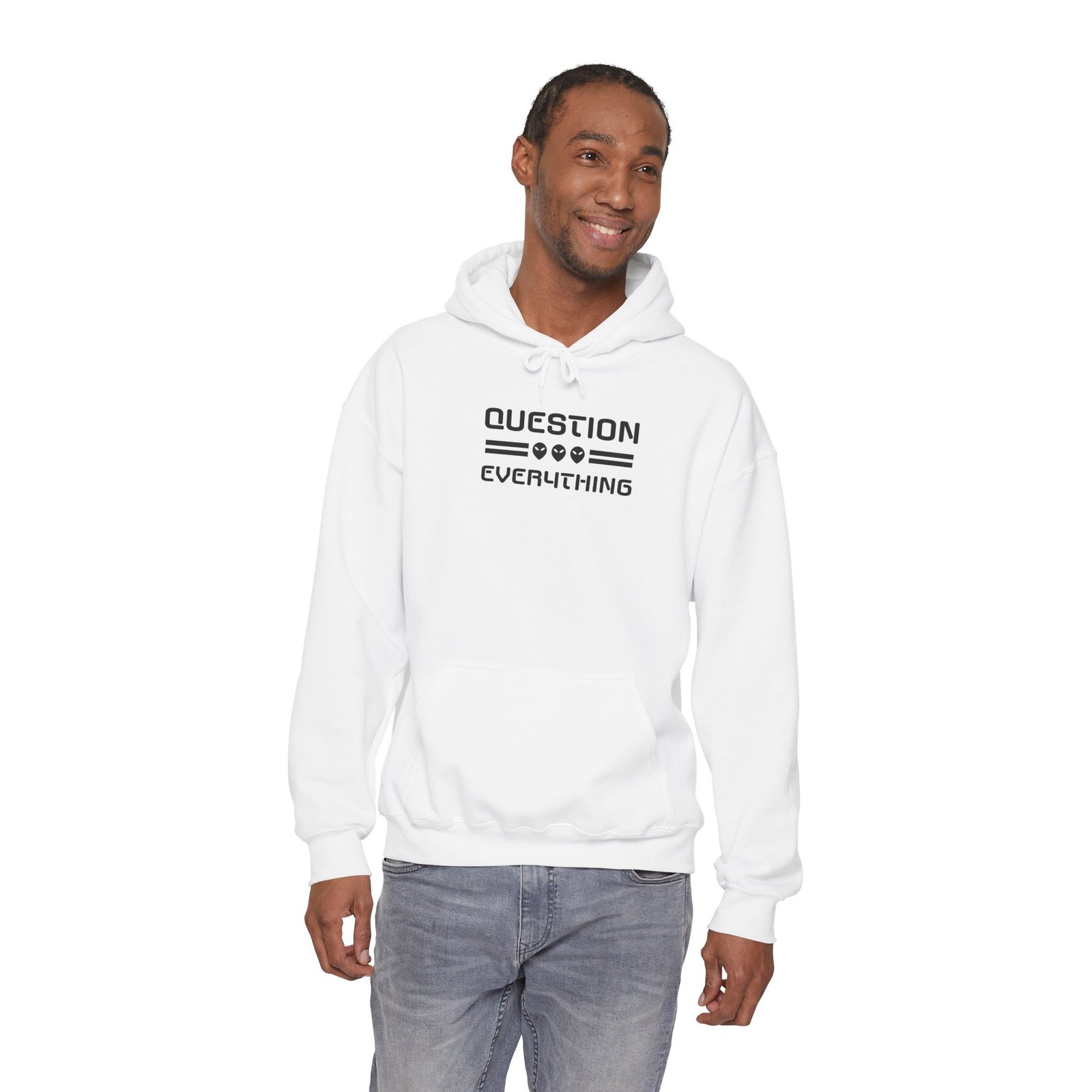 Question Everything Hoodie | Minimalist Text Graphic, Philosophical Apparel - Image 10