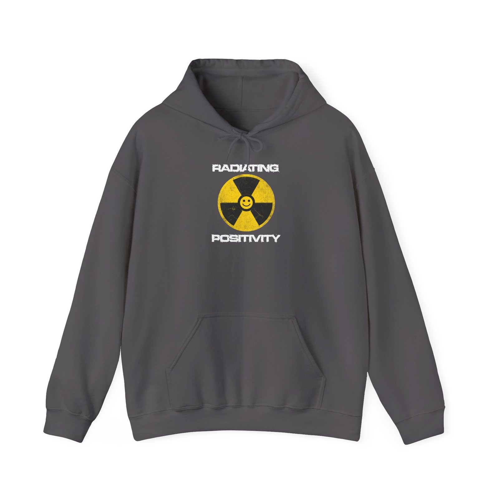 Radiating Positivity Hoodie | Radiation Symbol Smile Centered Chest - Image 10