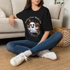 Haunt Your Heart Out T-Shirt — Cute Halloween Ghost Tee with Pumpkins