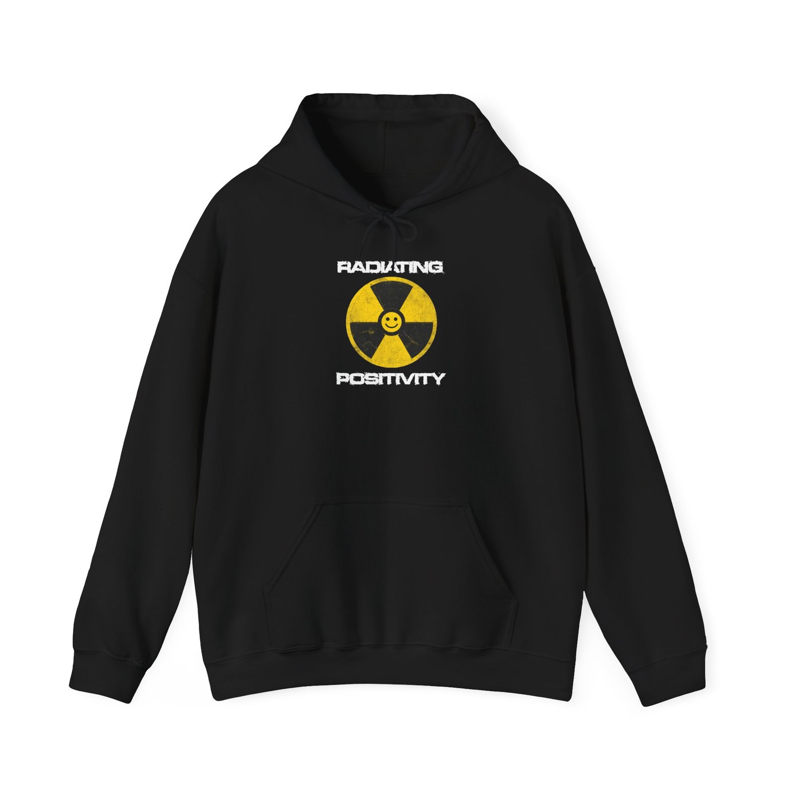 Radiating Positivity Hoodie | Radiation Symbol Smile Centered Chest - Image 6