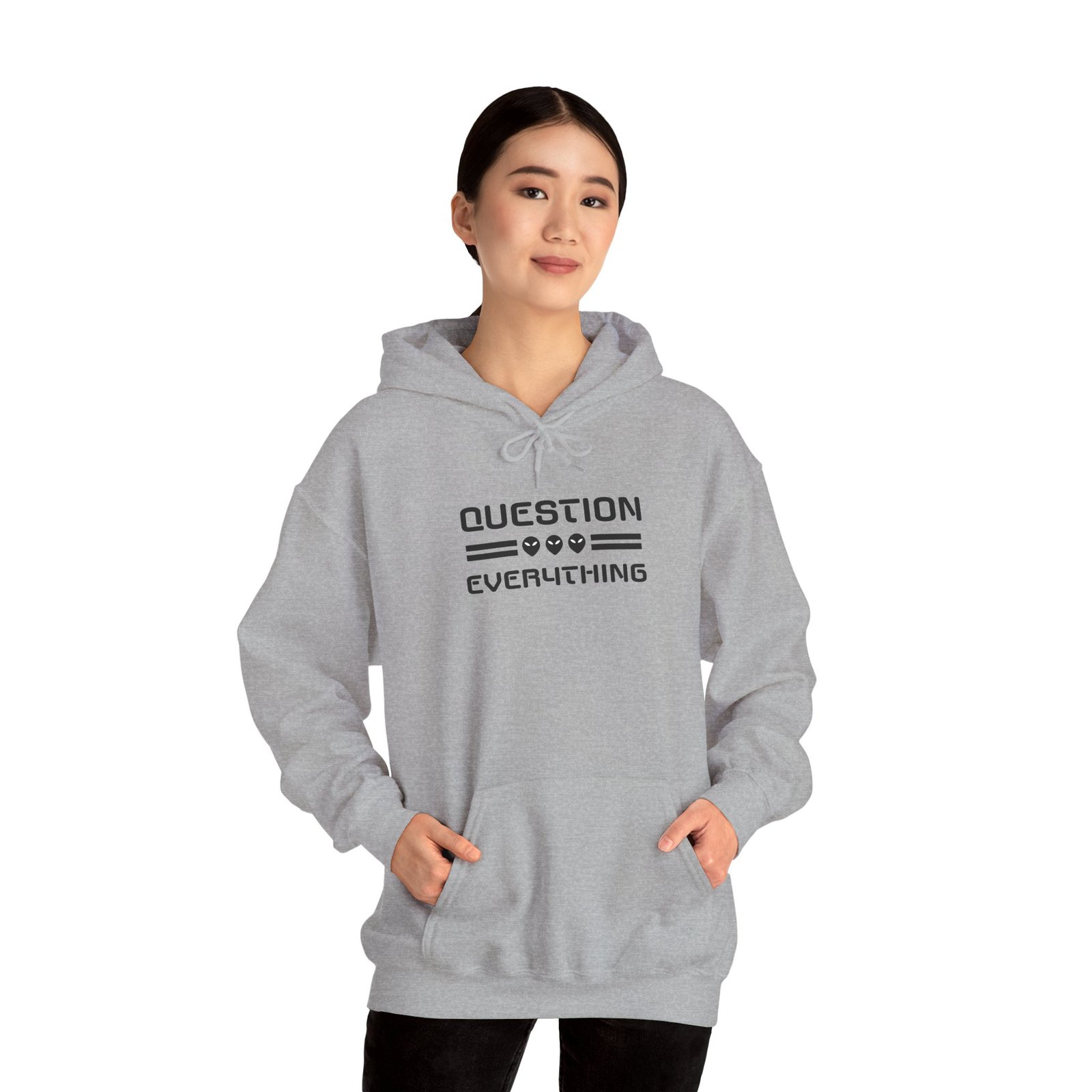 Question Everything Hoodie | Minimalist Text Graphic, Philosophical Apparel - Image 14