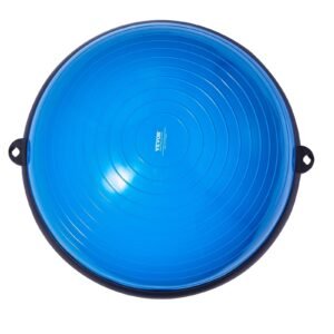 Half Exercise Ball Trainer, 23 Inch Balance Ball Trainer, 660lbs Capacity Stability Ball, Yoga Ball With Resistance Bands & Foot Pump, Strength Fitness Ball For Home Gym, Full Body Workout, Blue